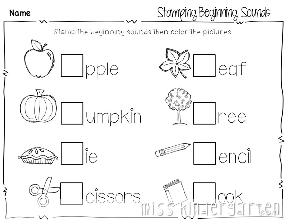 Kindergarten Worksheets Sound Out Words