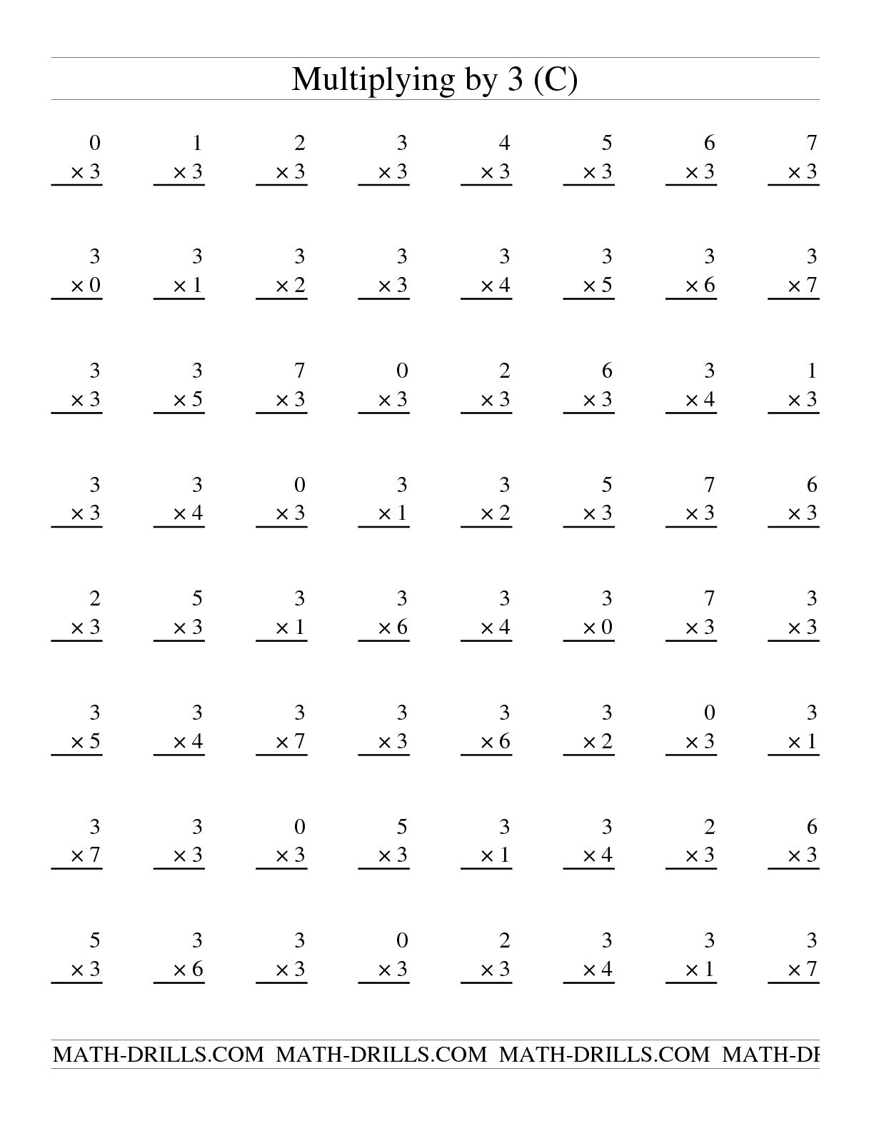 Multiplication 3s worksheet best worksheet
