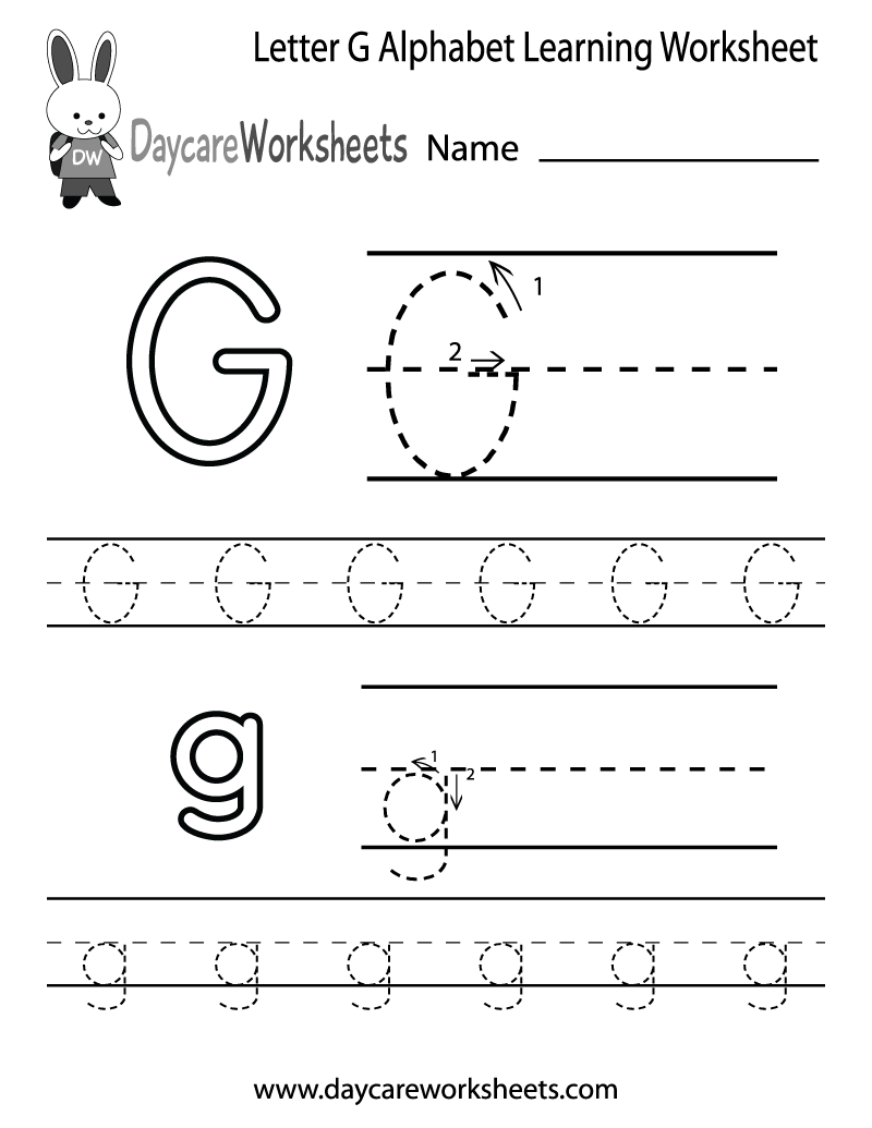 Printable Alphabet Letter G Worksheets Image