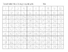 Writing Numbers 1-100 Worksheet Image