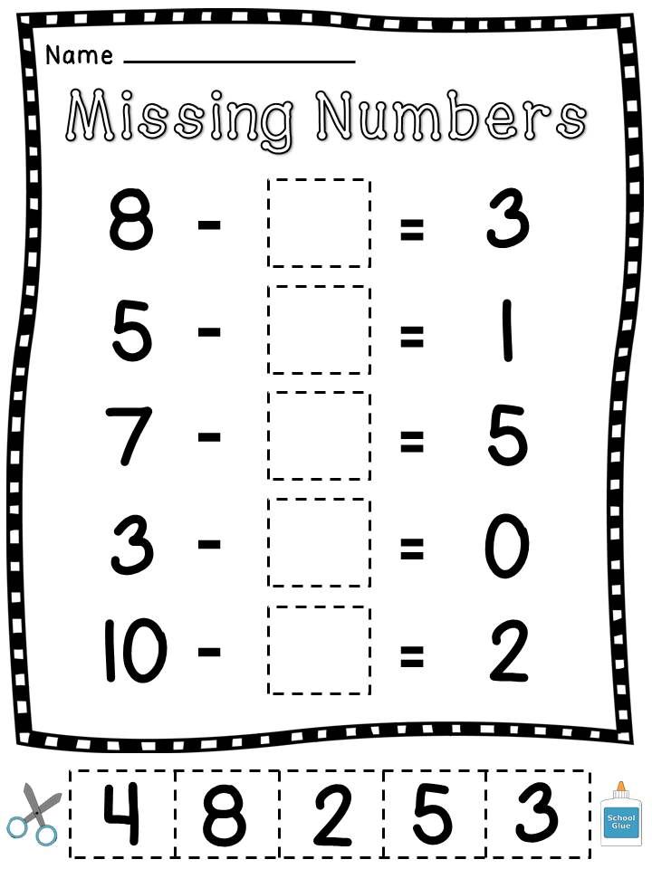 1st Grade Math Worksheets Missing Numbers Image