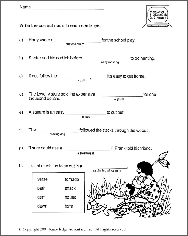 3rd Grade Language Arts Worksheets