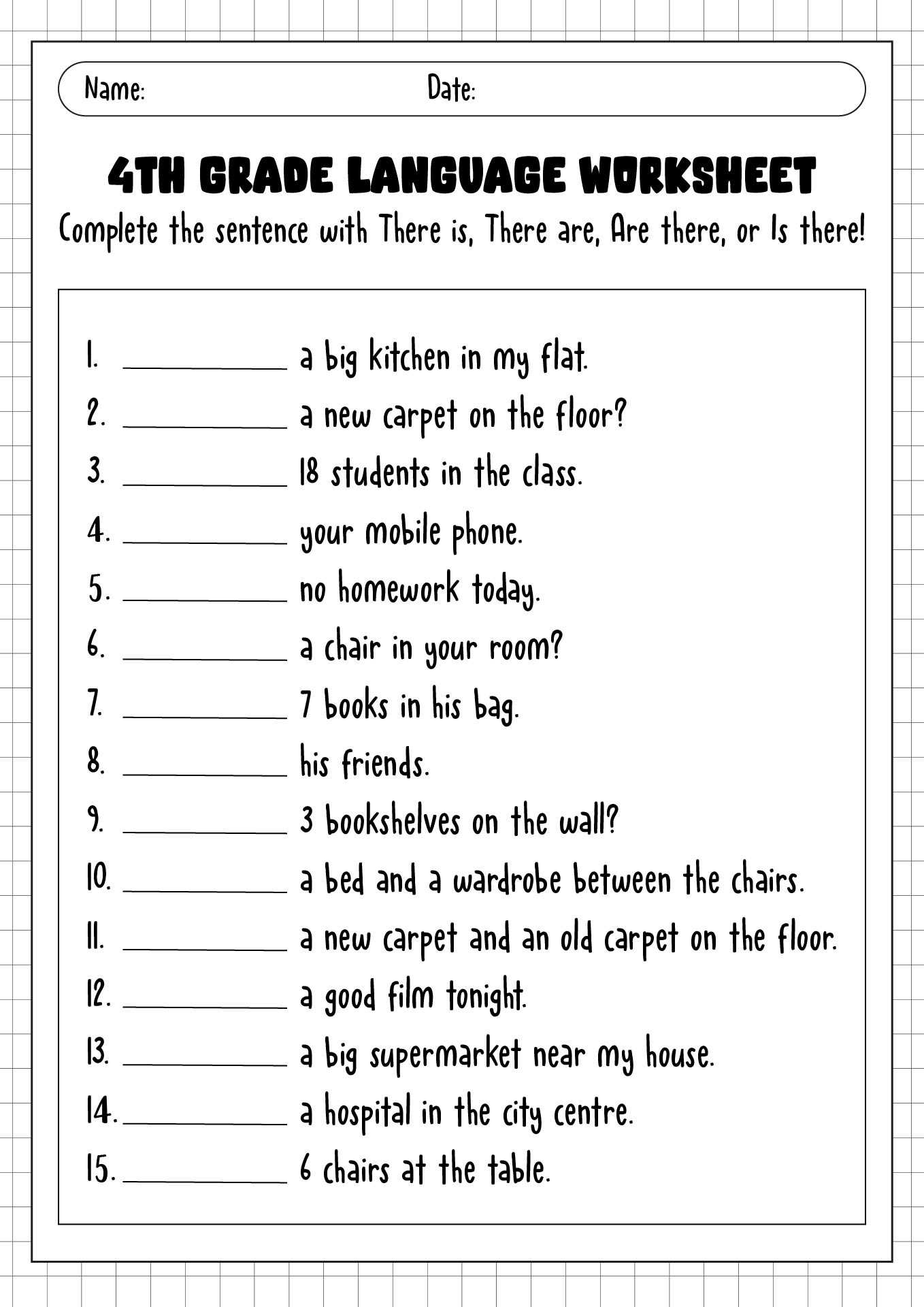 4th Grade Language Worksheets Image