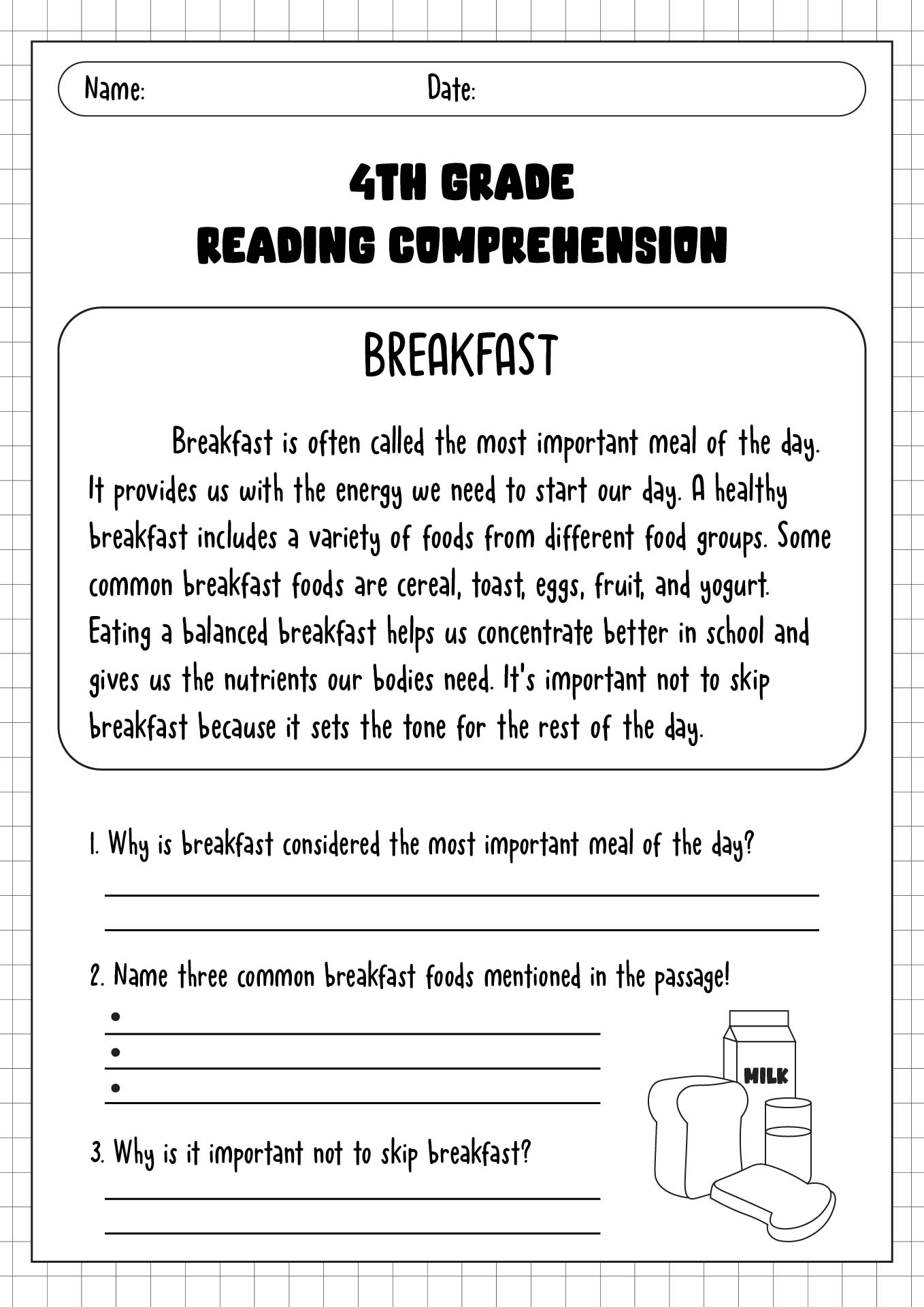 4th Grade Reading Comprehension Passages
