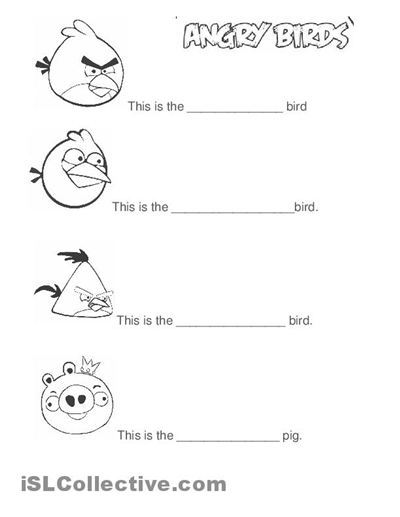 Angry Birds Printable Worksheets Image
