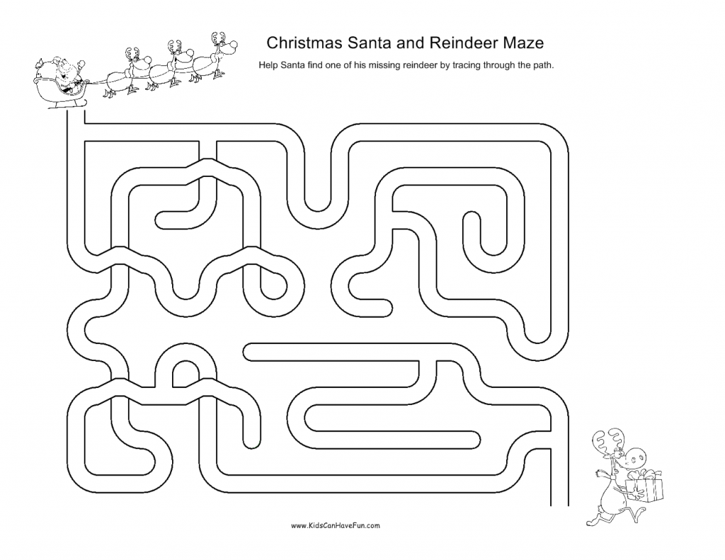 Christmas Santa and Reindeer Maze Image