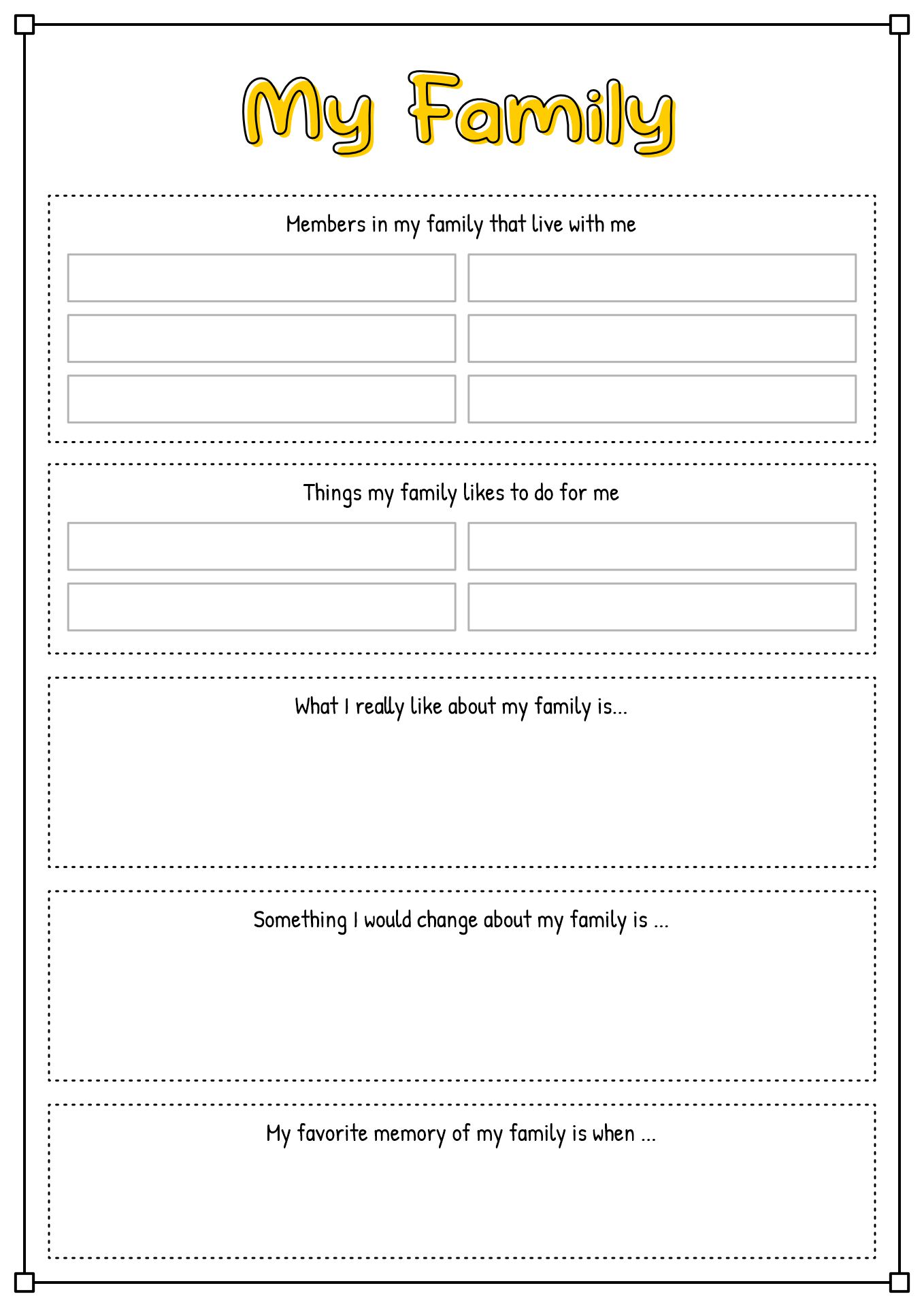 Family Therapy Worksheets Printables Image