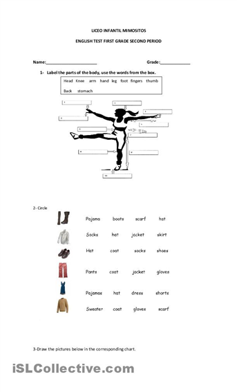 Free Printable 1st Grade English Worksheets Image