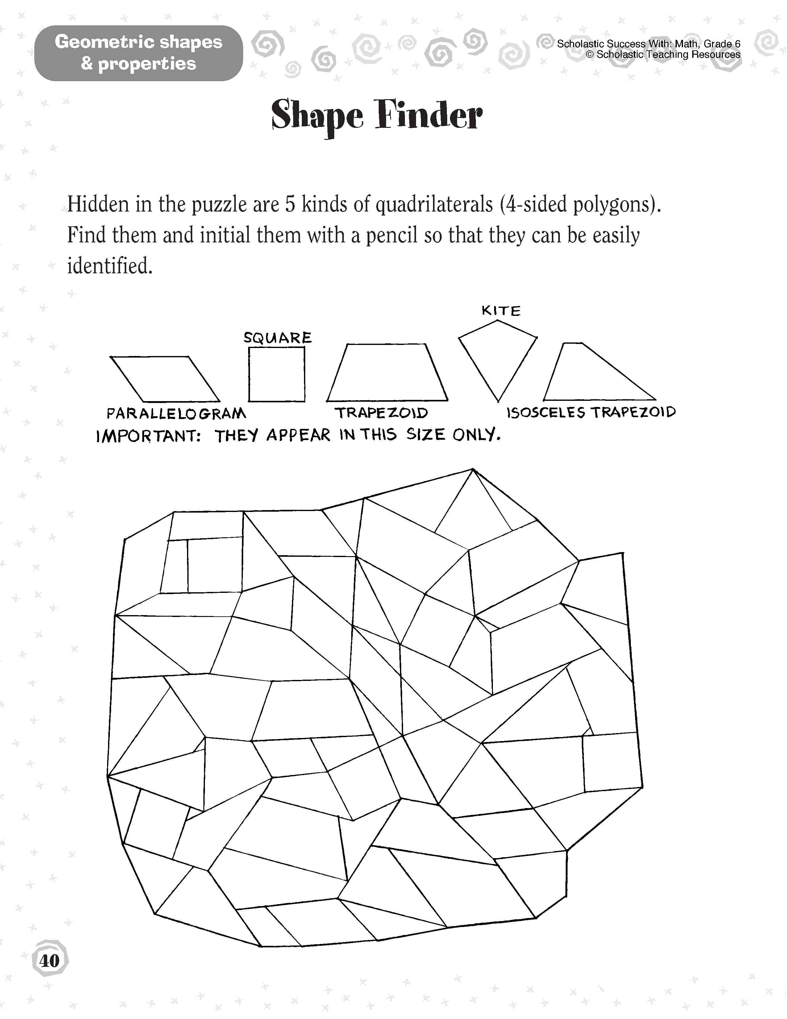 Free Printable Geometric Shapes Worksheets Image