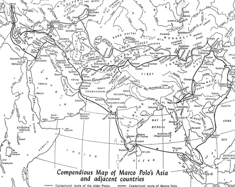 Marco Polo Silk Road Map Image