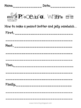 Procedural Writing Activities Image