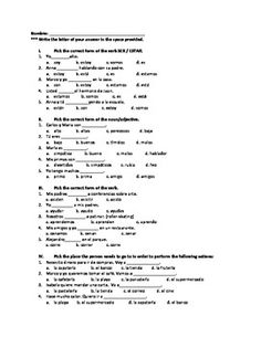 Spanish 1 Midterm Exam Questions and Answers Image
