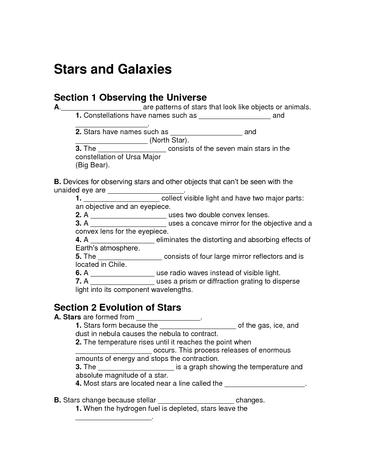 Stars In Perspective Worksheet Answers
