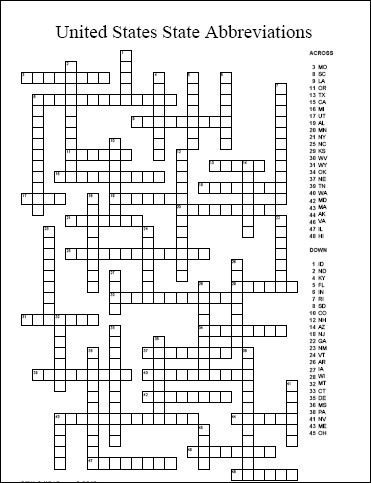 United States Crossword Puzzle Printables Image