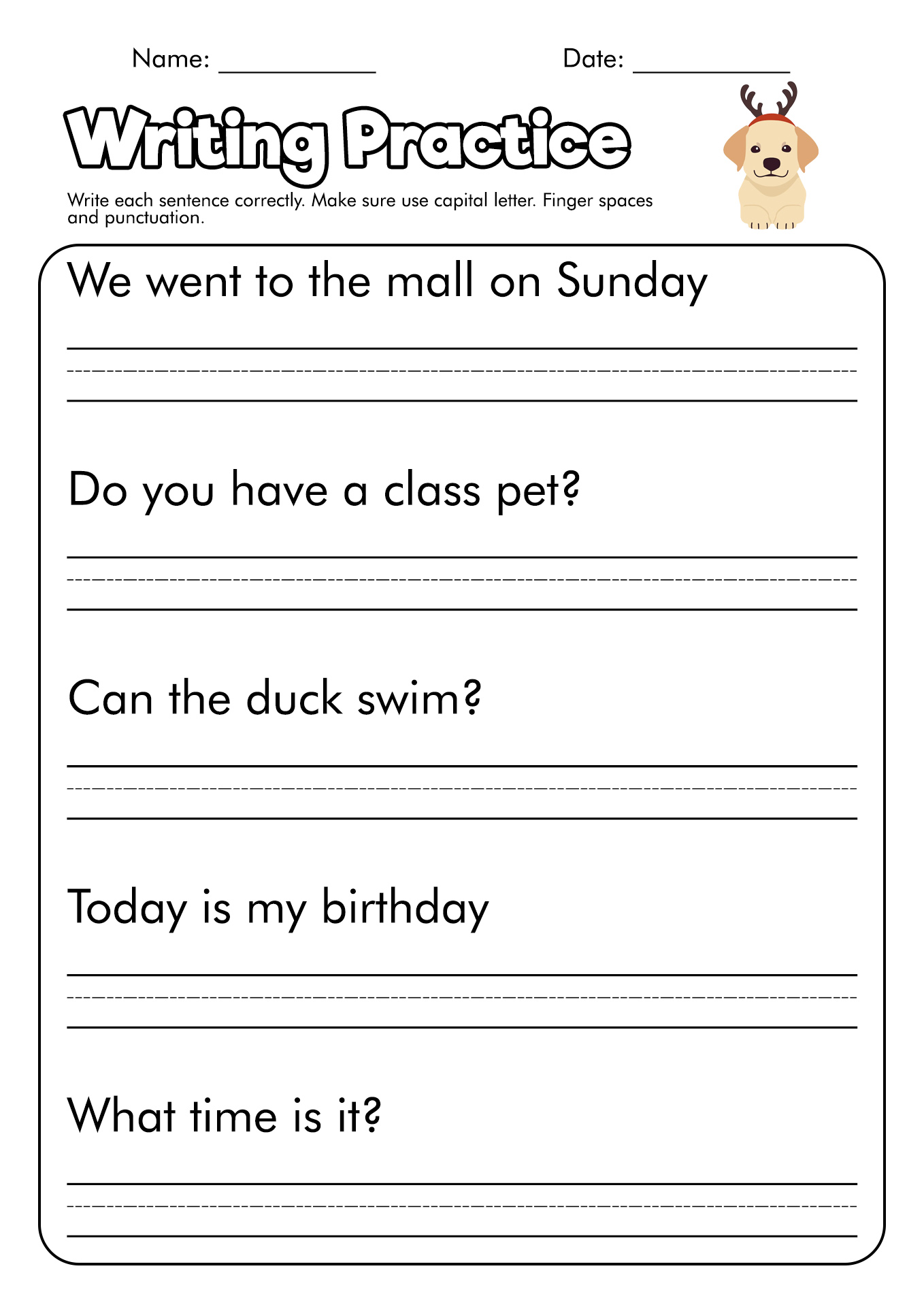 1st Grade Writing Worksheets