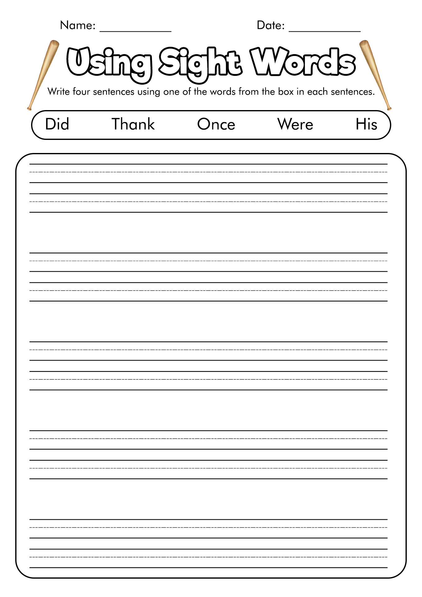 1st Grade Writing Worksheets