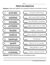 2 Adjectives Worksheet Image