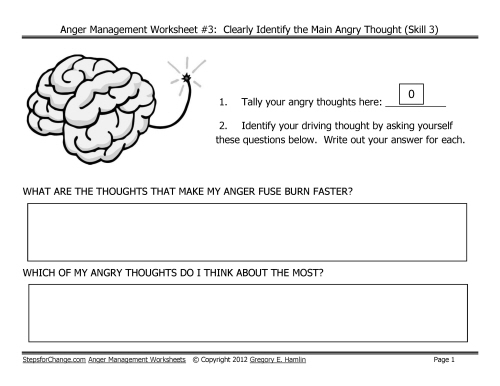 Anger Management Worksheets Image