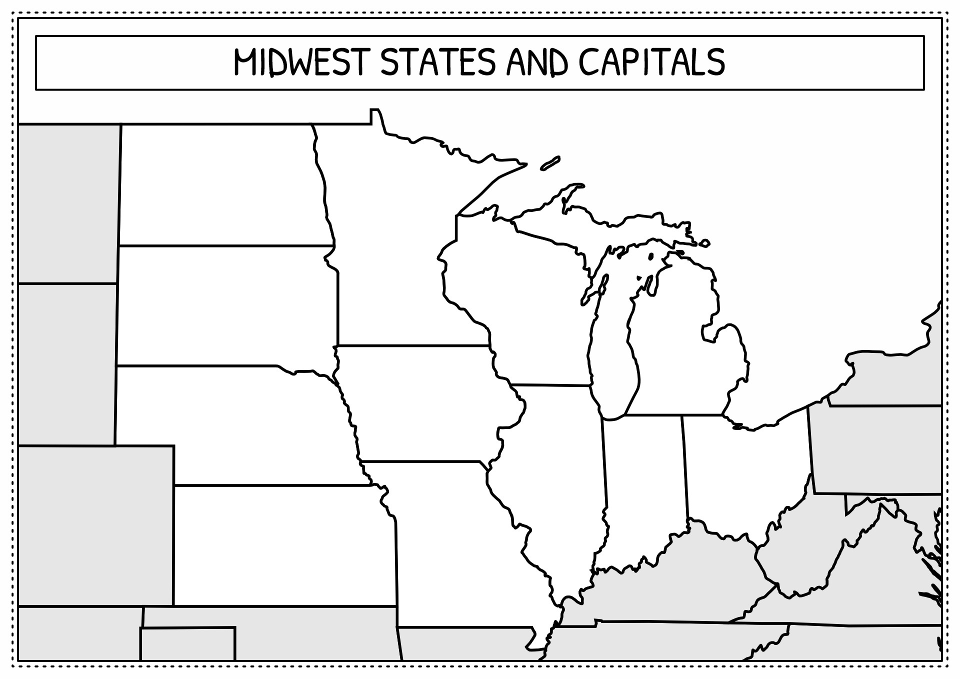 11 Midwest Region States And Capitals Worksheets