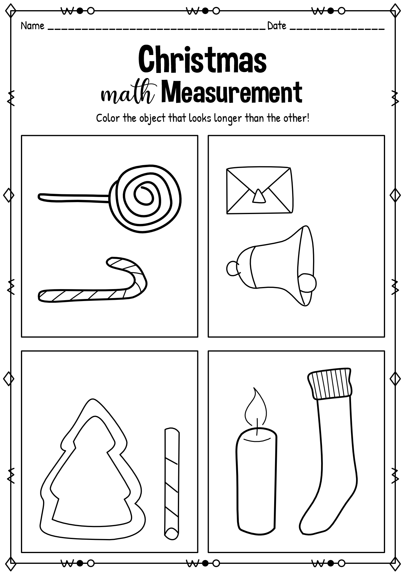 Christmas Measurement Worksheets Image