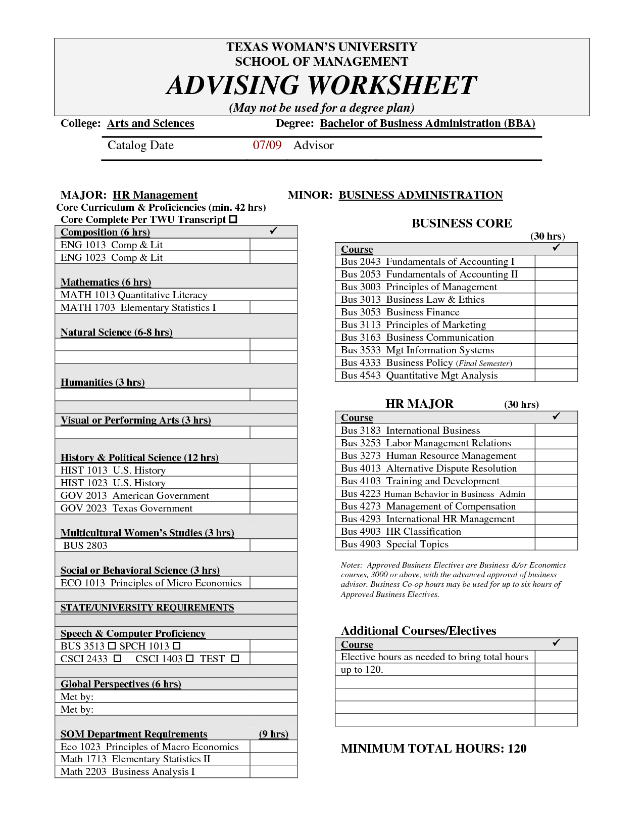 College Transcript Business Administration Image