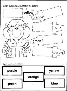 Color Cut and Paste Worksheets Image