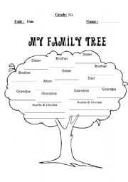 Family Tree Worksheet Printable Image