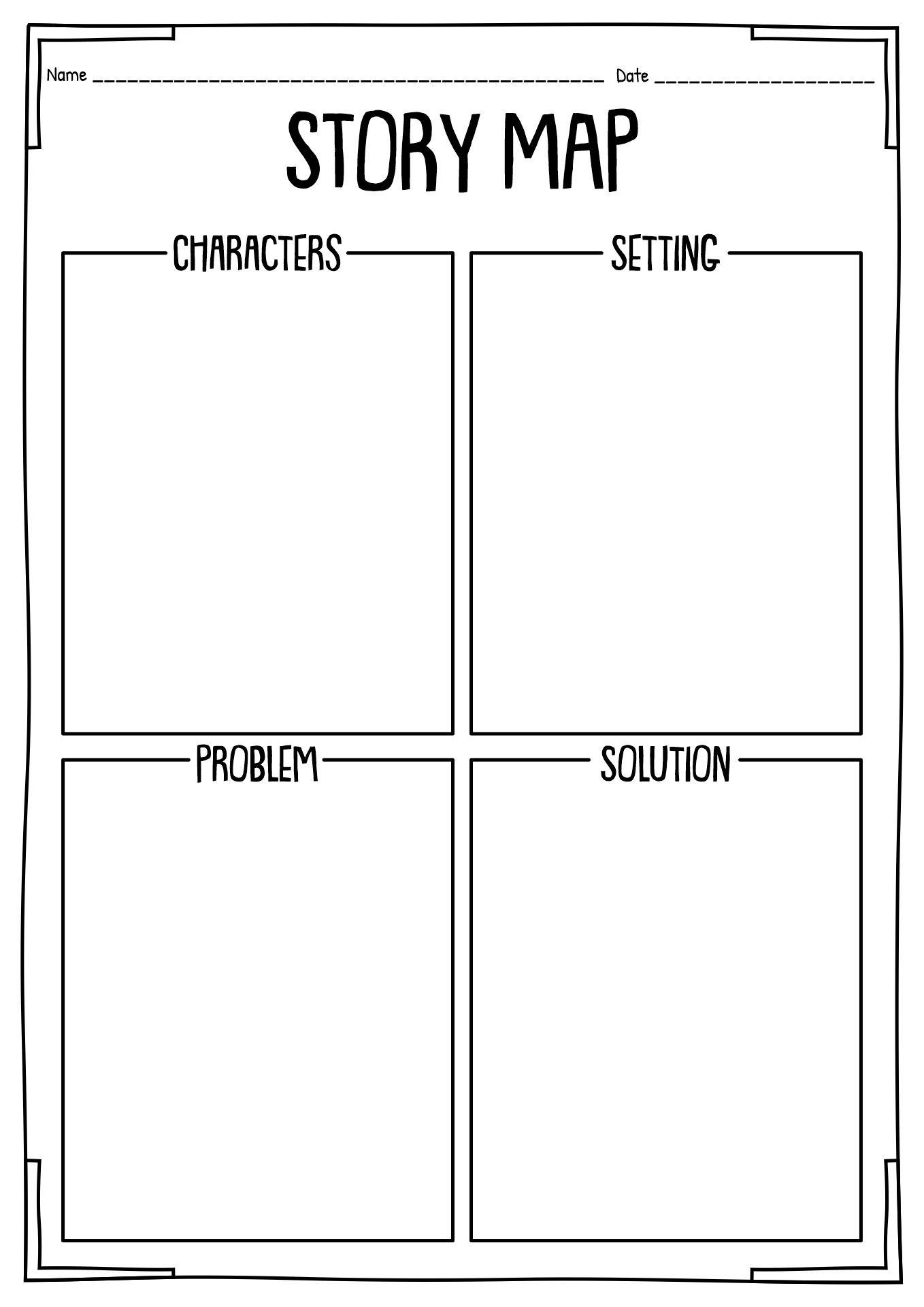 First Grade Story Map Graphic Organizer