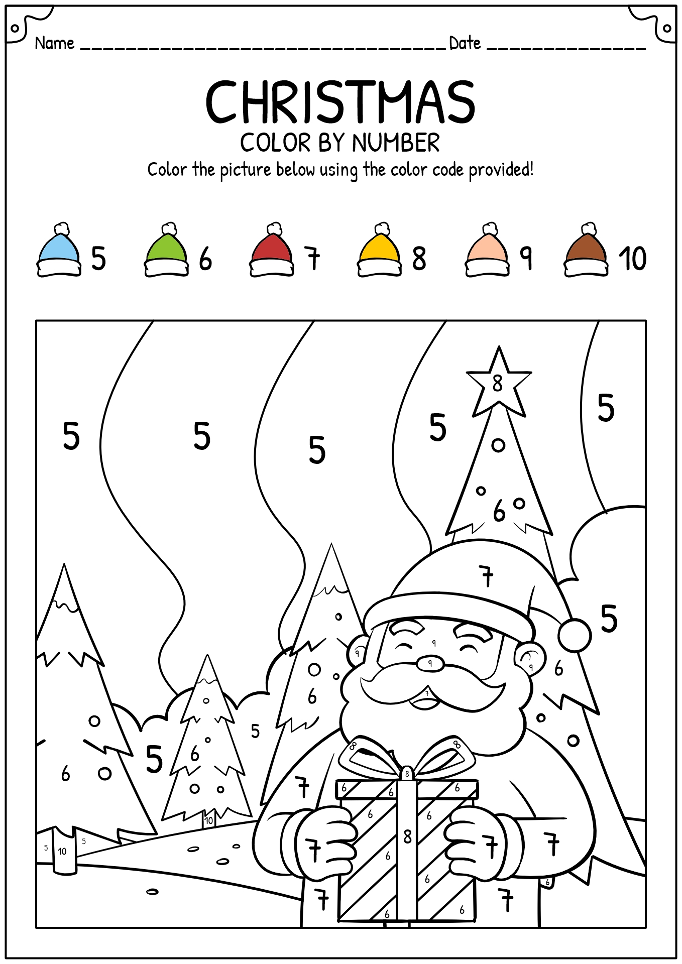 Free Christmas Kindergarten Worksheets Printable Image