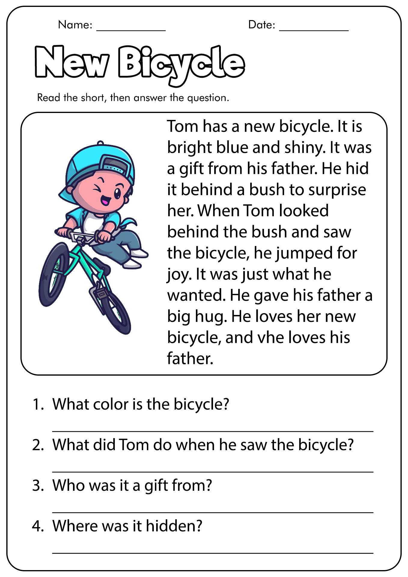 Free Printable 1st Grade Reading Worksheets