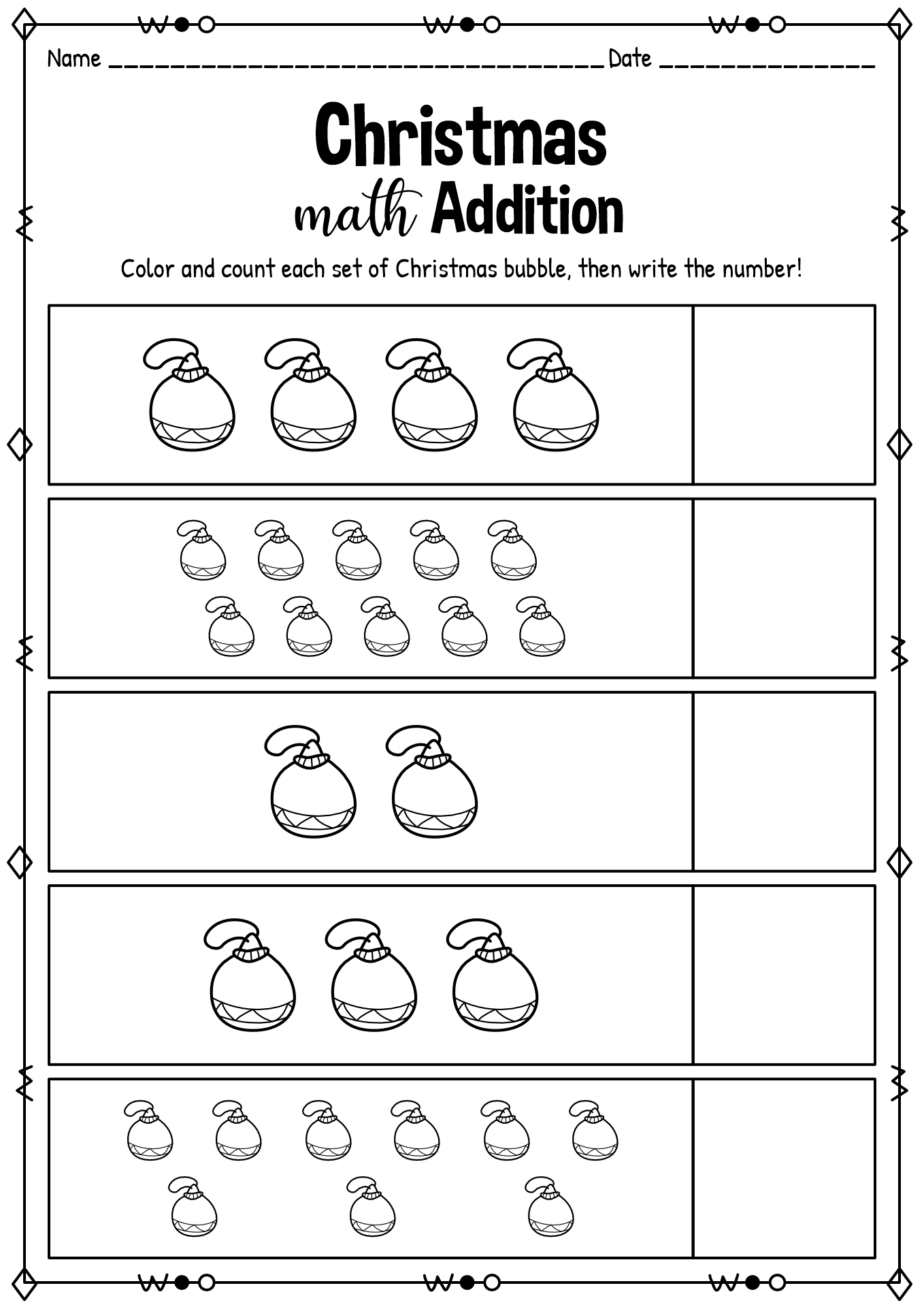 Free Printable Christmas Math Worksheets Kindergarten Image