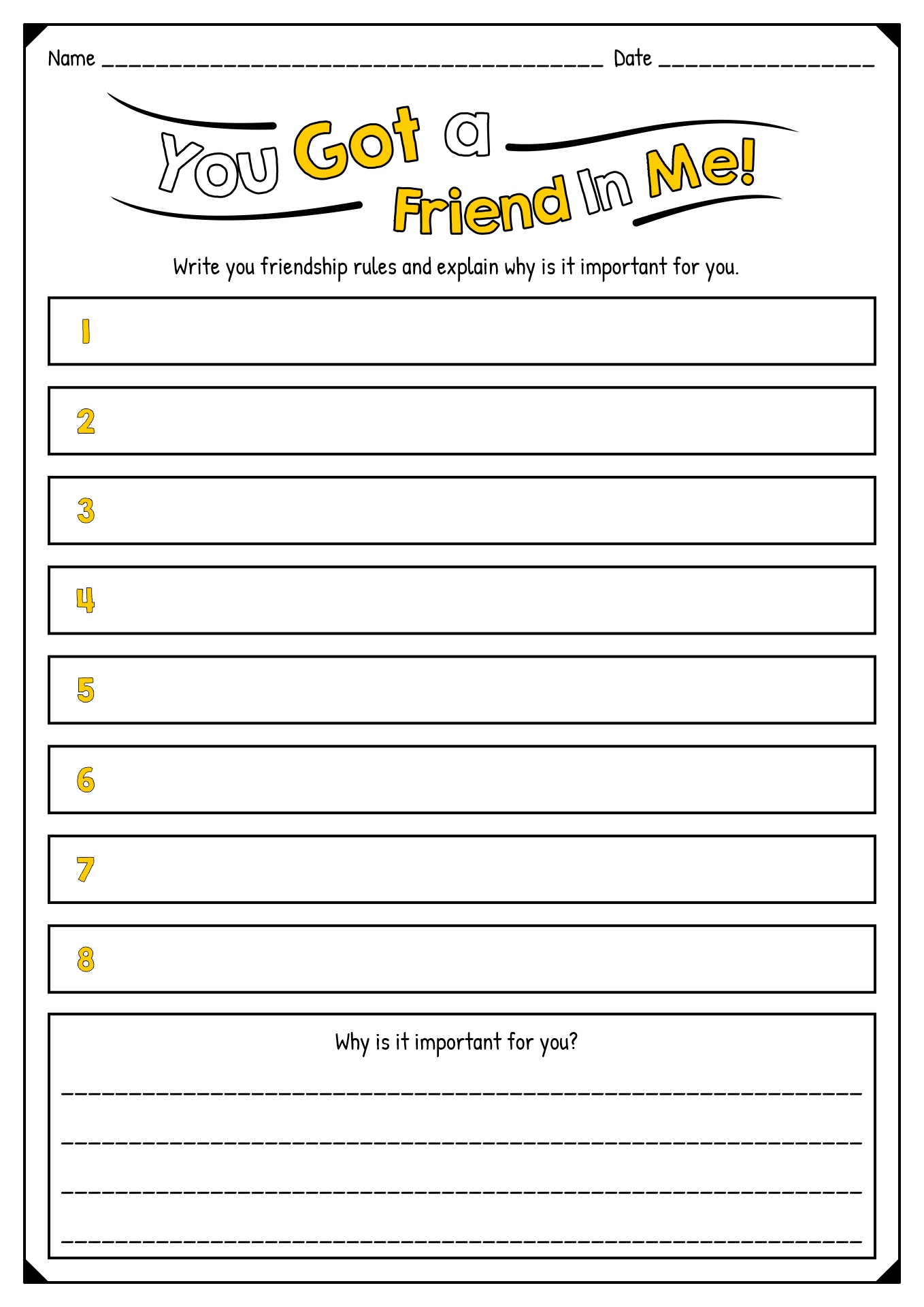 16 Printable Friendship Worksheets Elementary Free PDF at