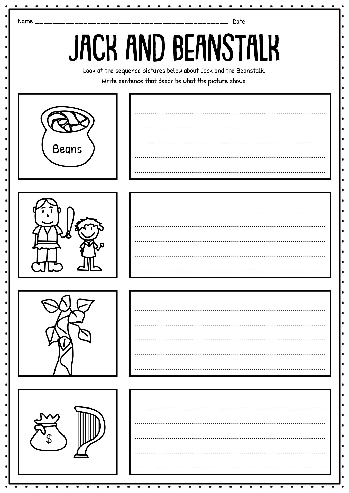 Jack and the Beanstalk Sequencing Printables