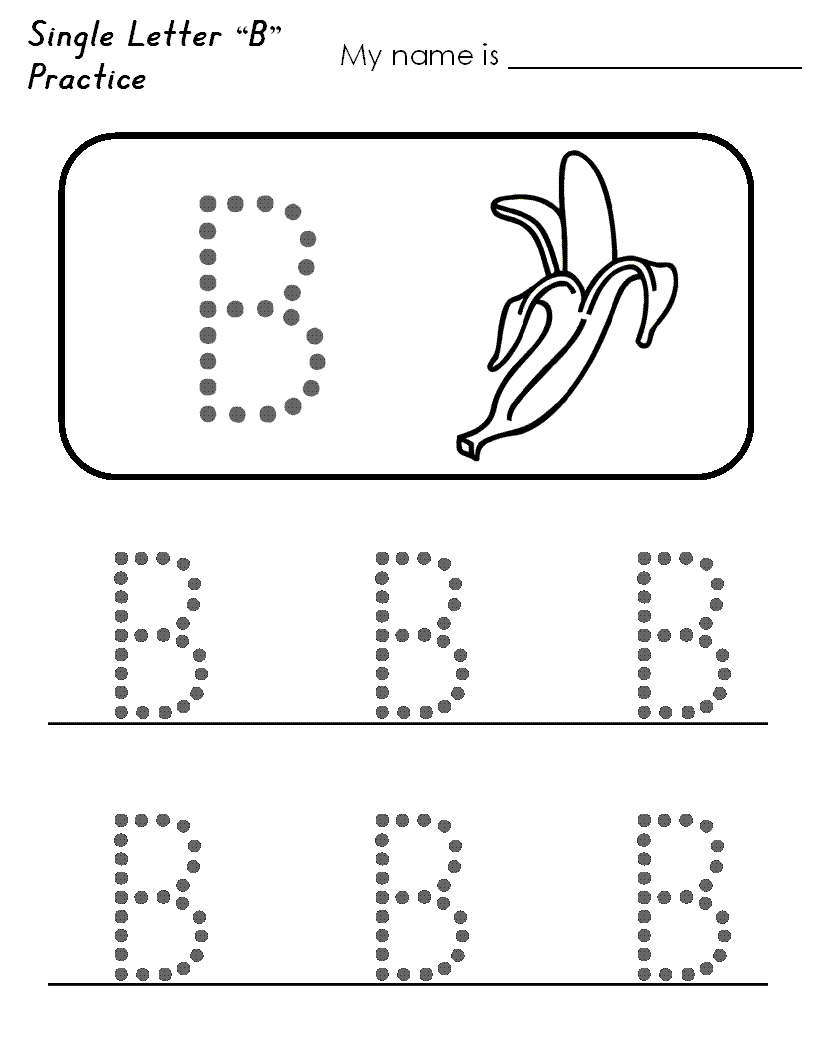 Letter B Tracing Worksheets Image