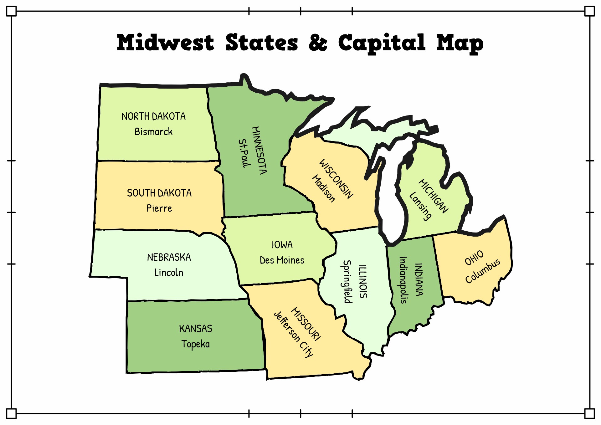 11 Midwest Region States And Capitals Worksheets Free Pdf At