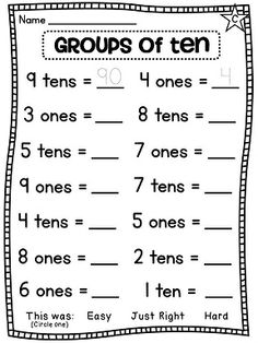 Place Value Tens and Ones Worksheets First Grade Image