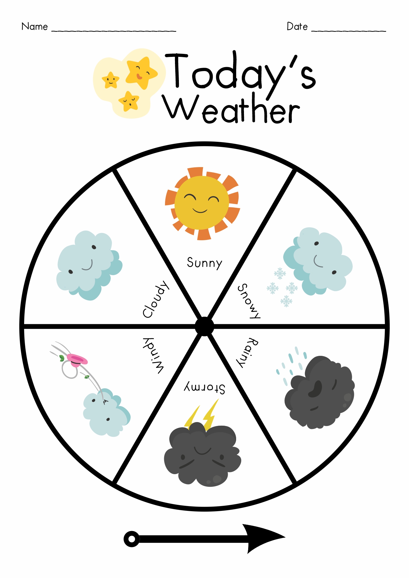 Preschool Weather Wheel Template Image