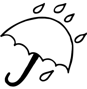 Rain Umbrella Clip Art Black and White Image