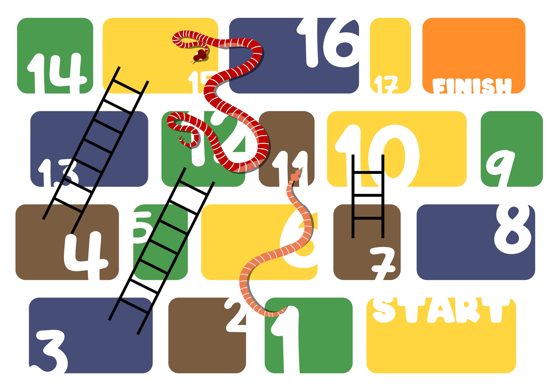 Snakes and Ladders Template Printable Image