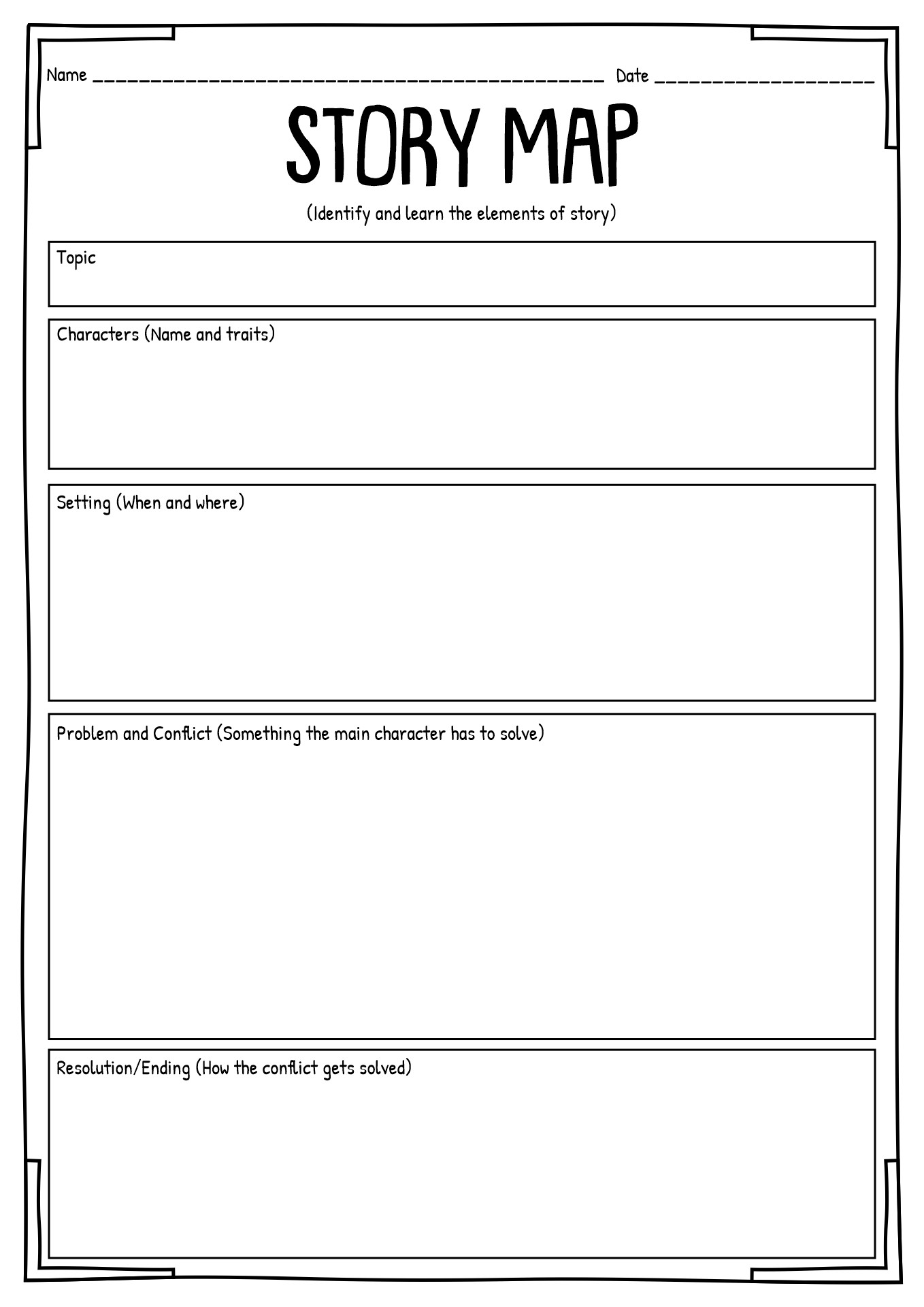 Story Map Graphic Organizer