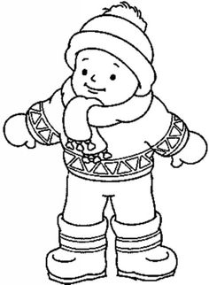 Winter Clothes Coloring Pages Image