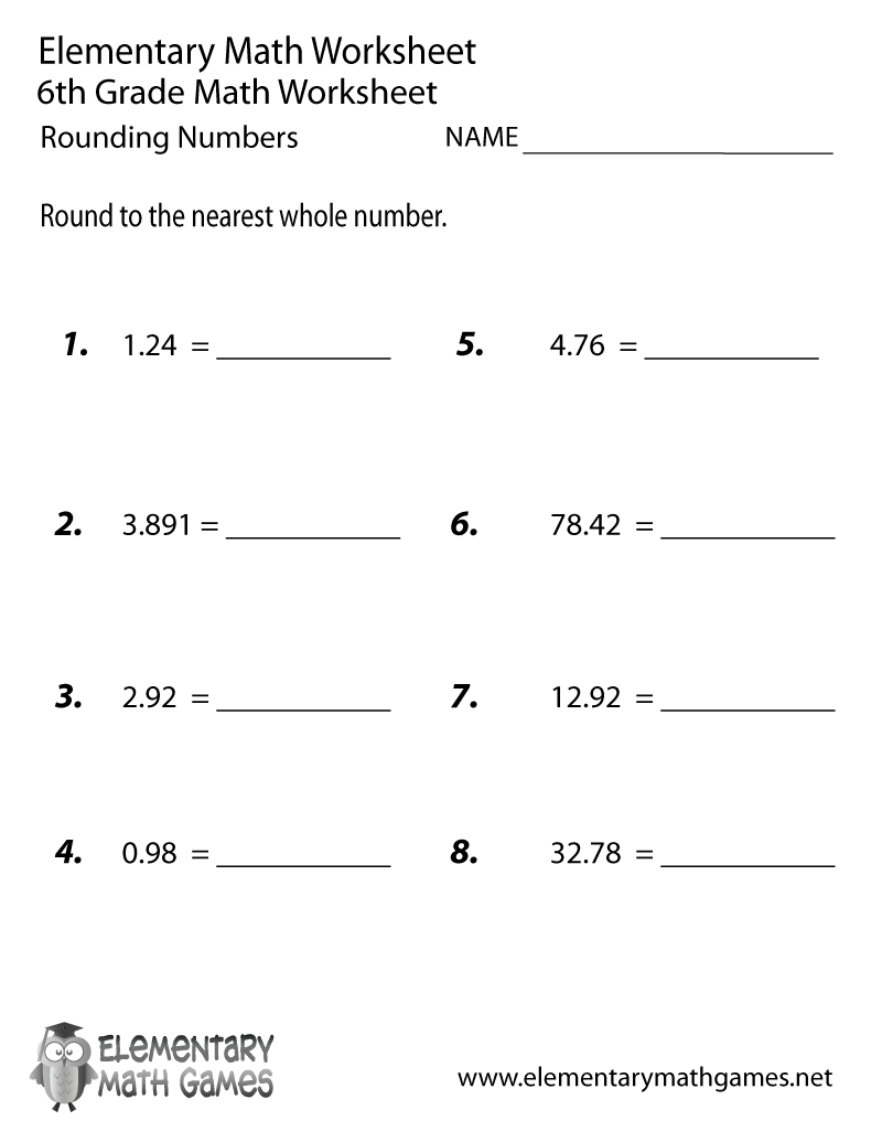 6th Grade Math Practice Worksheets Printable Image