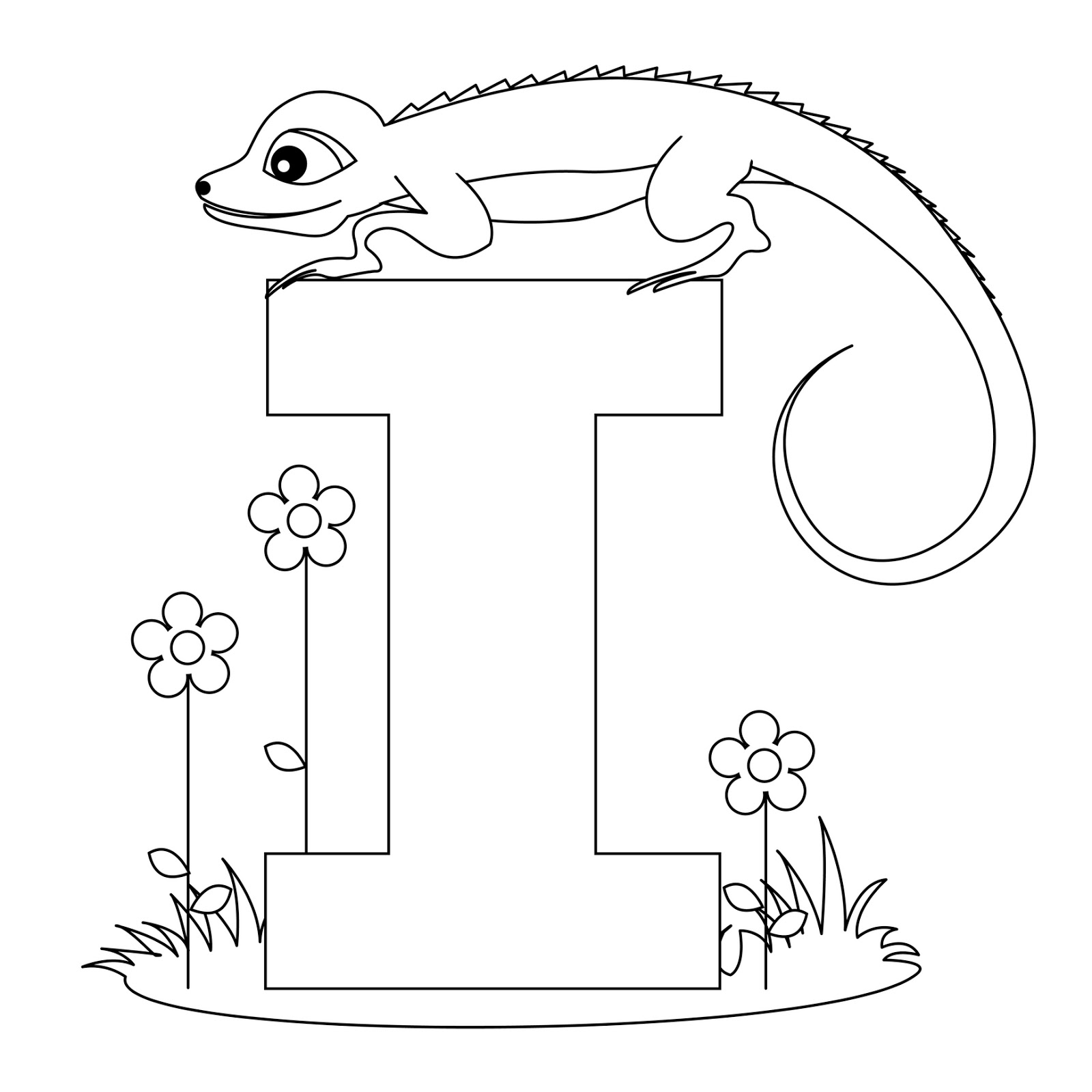 Animal Alphabet Letter I Coloring Pages Image