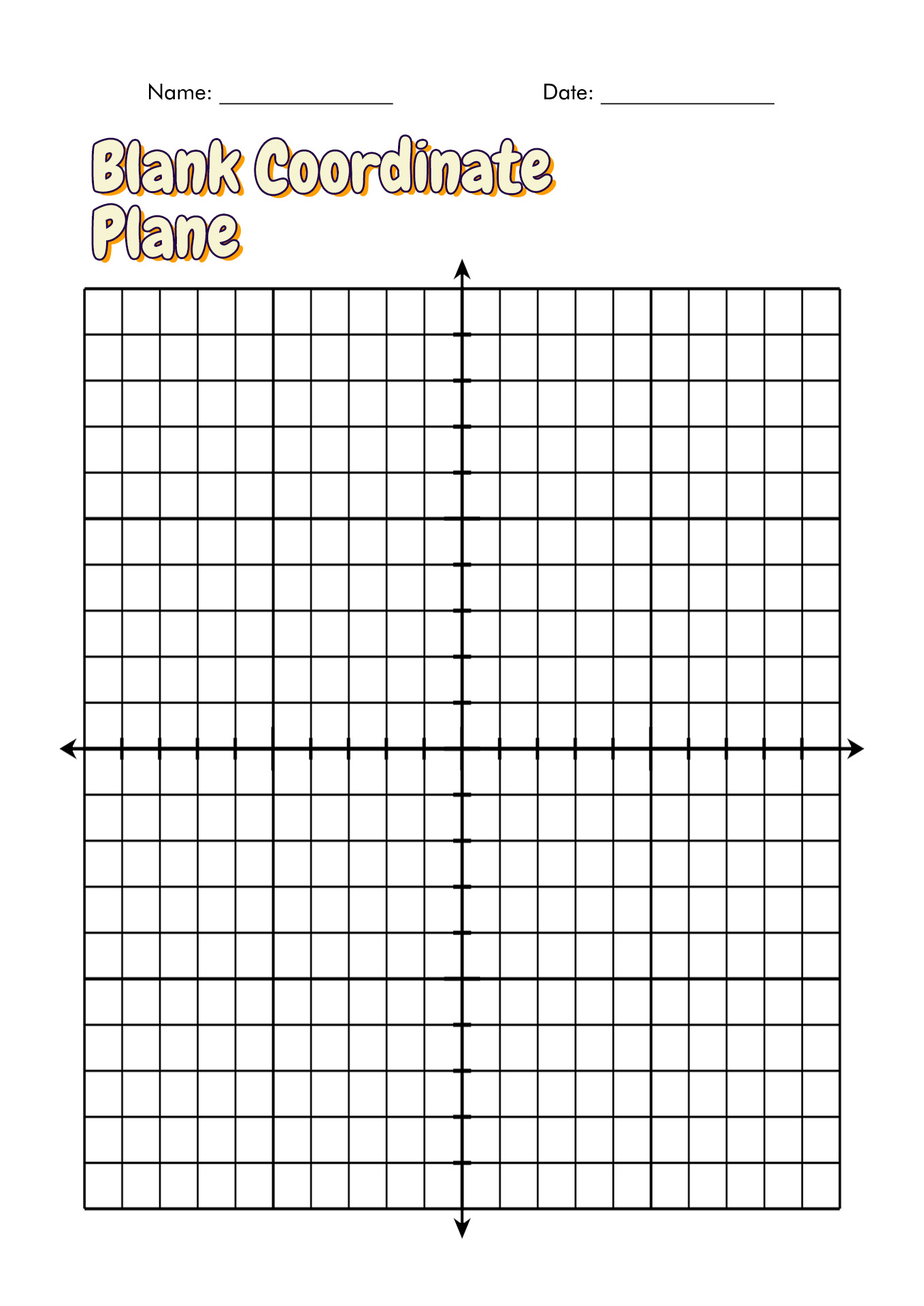Blank Coordinate Plane Printable Image