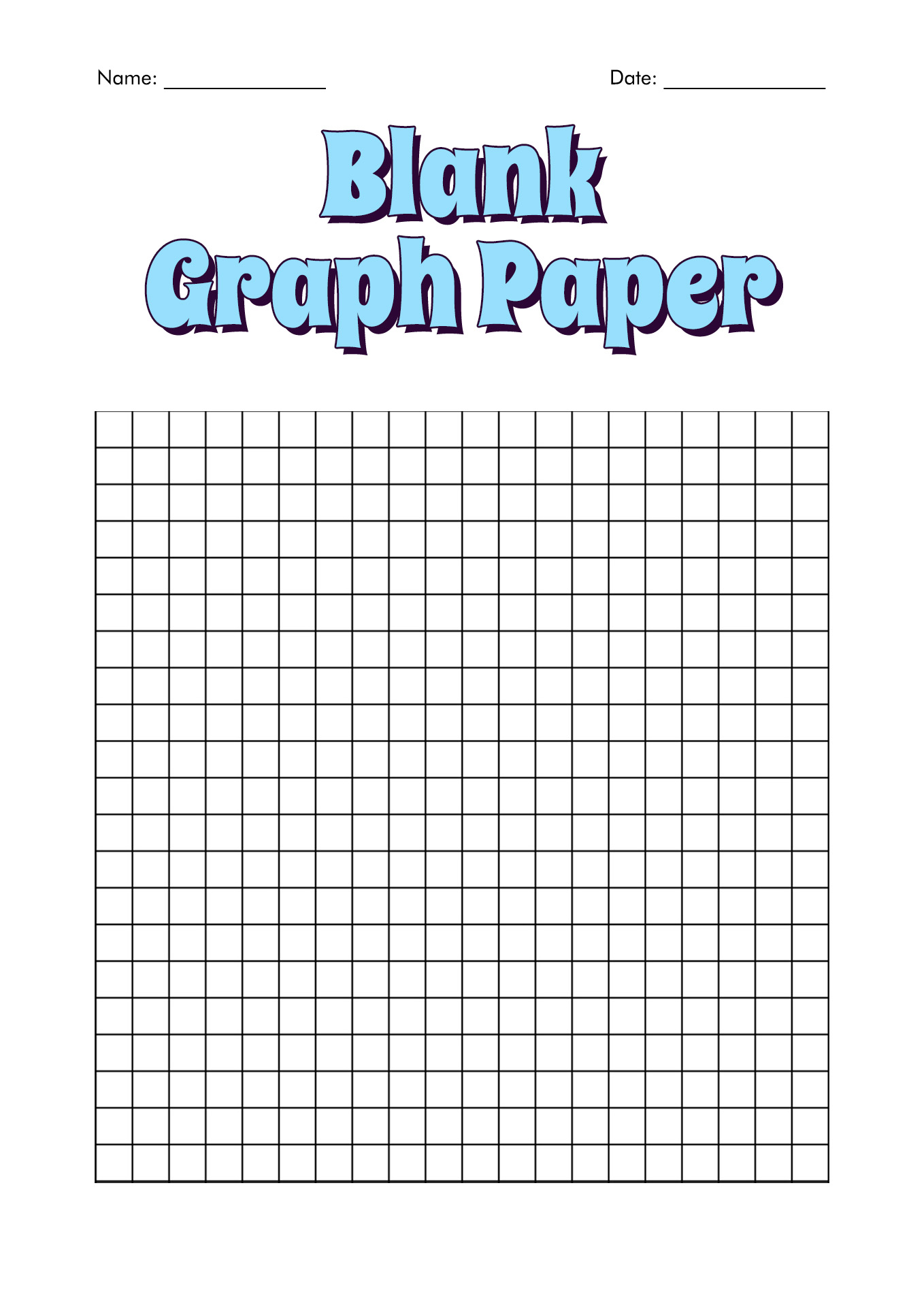 Blank Graph Paper Worksheet Image