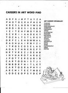 Careers in Art Word Search Image