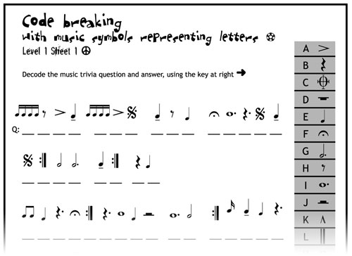 Code Music Symbols Worksheet Image