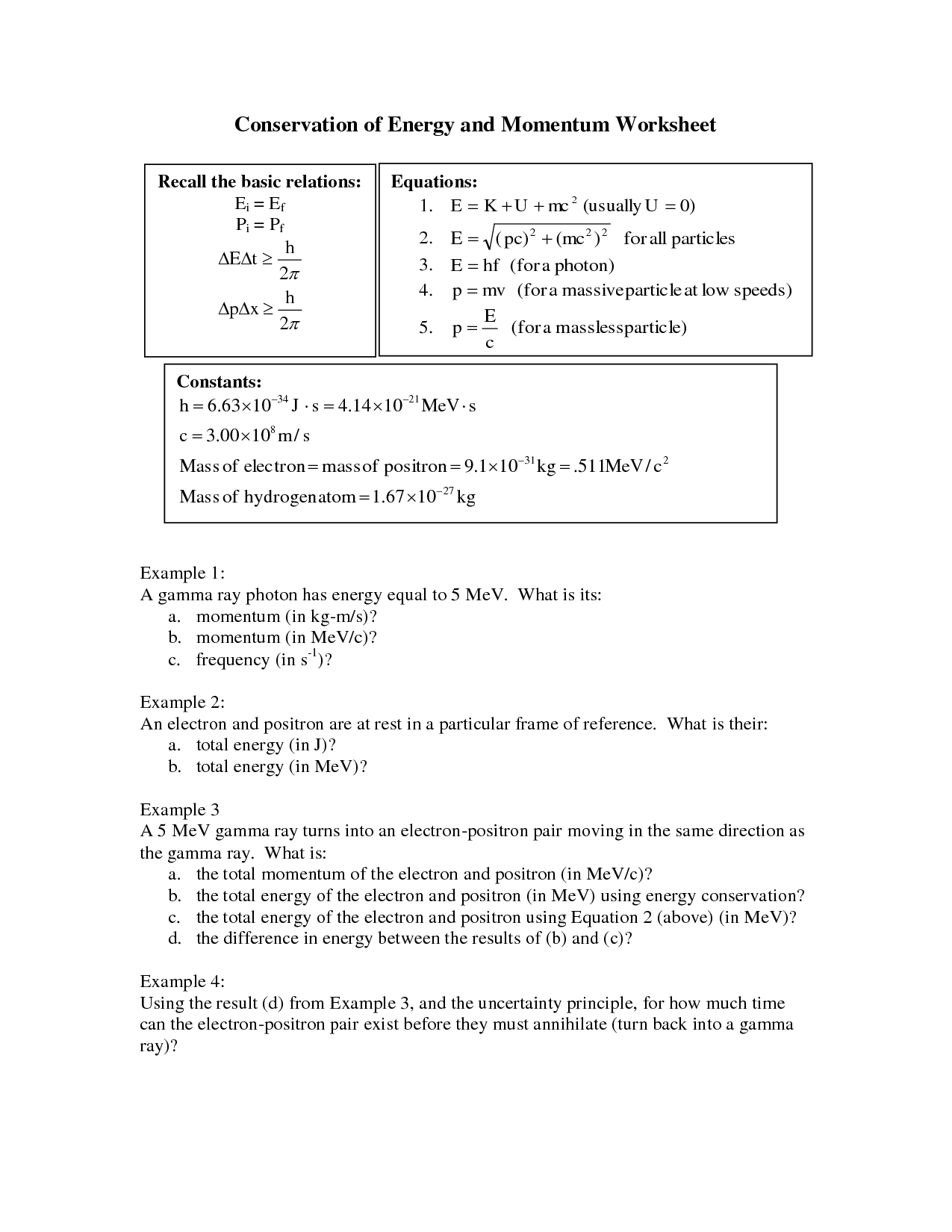 Conservation Of Momentum Worksheet Answers Key Physics Fundamentals