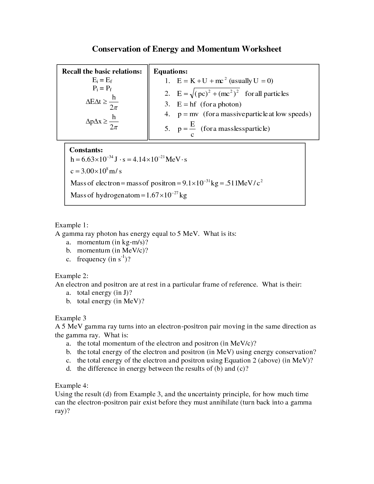 8 Momentum Conservation Worksheet With Answers Worksheeto