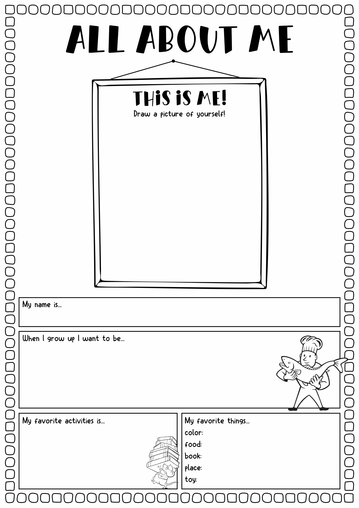 First Grade All About Me Activities Image